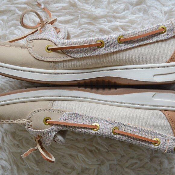 NWOT Women's Sperry Angelfish Confetti Oat Boat Shoes Size 7.5 - Picture 6 of 8